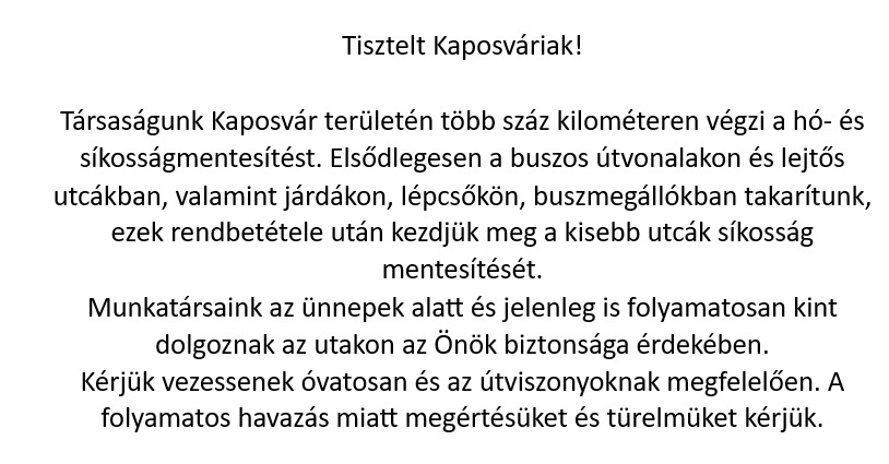 Tisztelt Kaposváriak!
