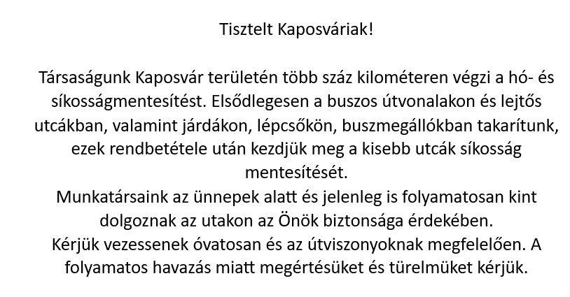 Tisztelt Kaposváriak!