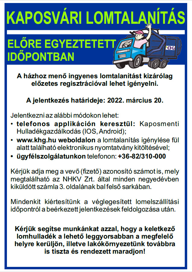 Lomtalanítás - 2022 KAPOSVÁR