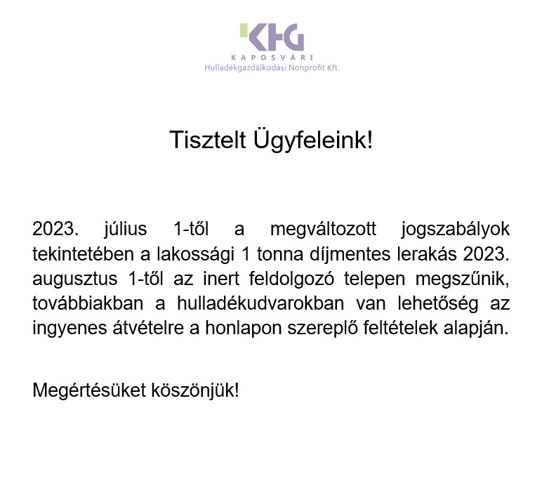 Inert telep - tájékoztatás